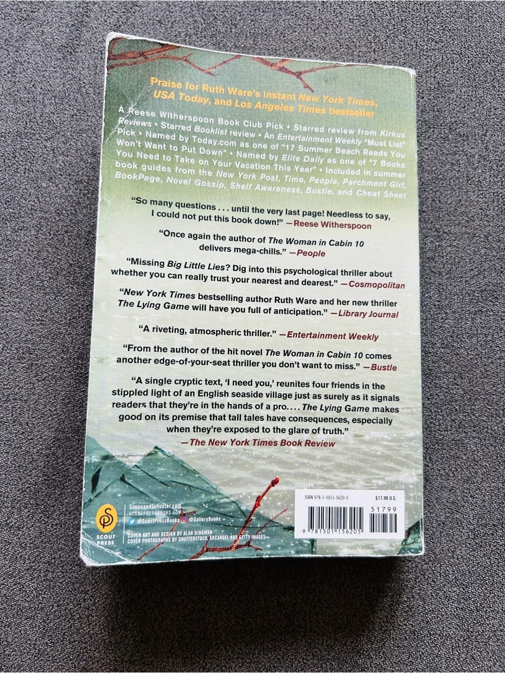 The Lying Game Paperback Book by Ruth Ware Ny Times Bestseller